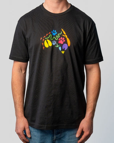 Colour Footprints T-Shirt - Black