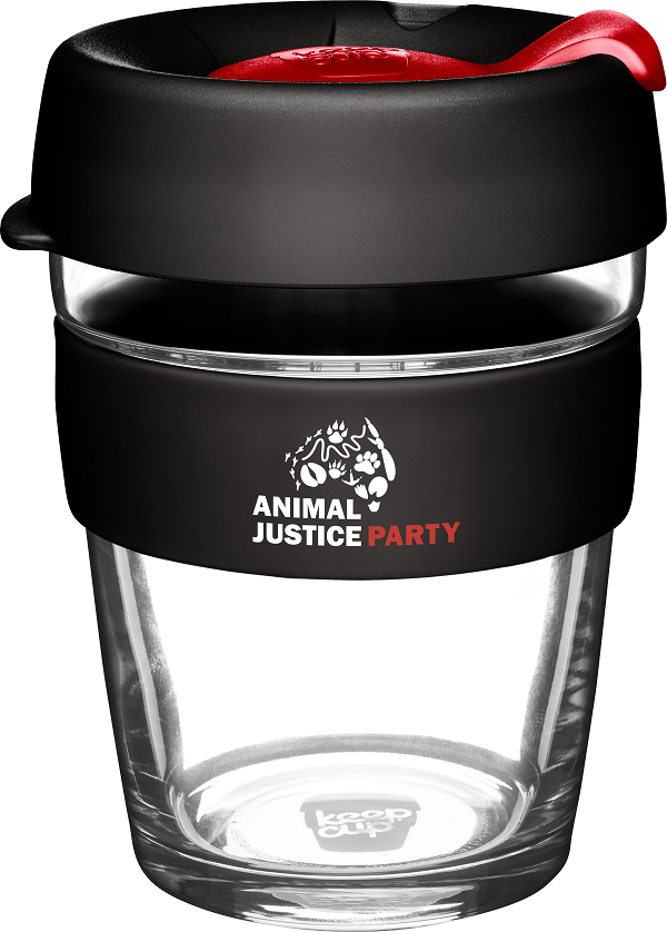 AJP KeepCup - Glass w Black Lid & Black Plug